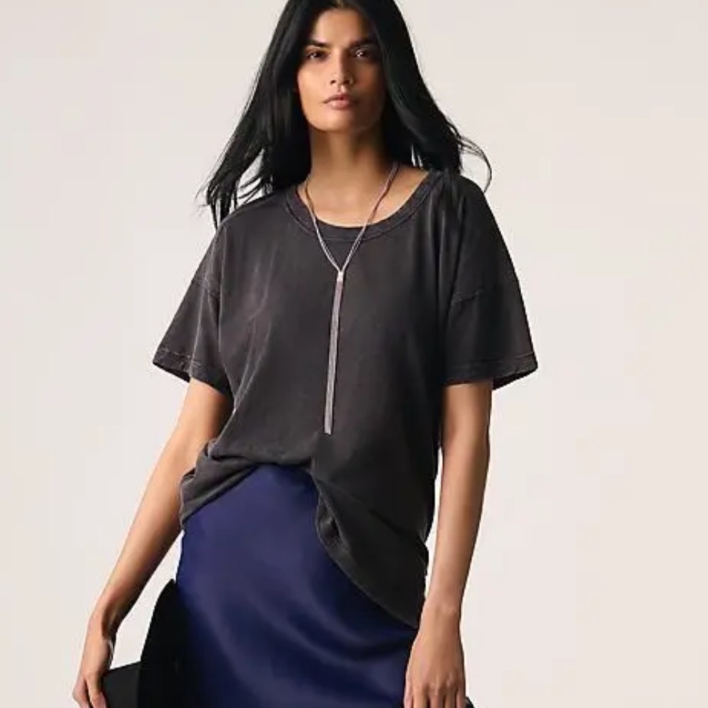 PILCRO The Jordyn Perfect Oversized Cotton-Slub Tee